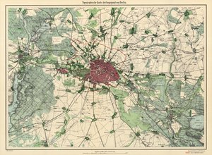 Kaart van Berlijn, gepubliceerd door D. Reimer Verlag, Berlijn, 1871